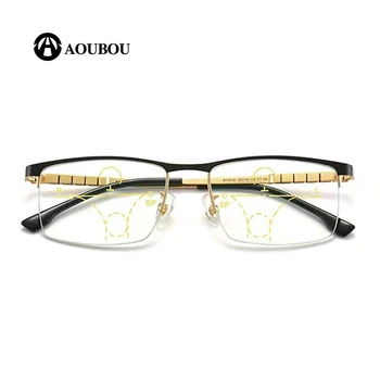 Анти-синя светлина за автоматично увеличение голям кадър интелигентна мультифокальные очила за четене мъжете висока qua голям обектив прогресивни очила