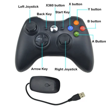 Безжичен / кабелен геймпад на Xbox 360 контролер за XBOX 360 Controle джойстик за PC гейминг контролер геймпад джойстик приемник
