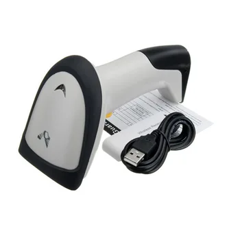Висококачествен безжичен баркод скенер 2.4 G Wireless 1D Преносим USB Wired & 2.4 G Wireless Laser Light Скенер за супермаркет