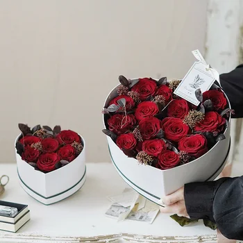 Във Формата На Сърце Изненада Розови Кутии Луксозни Предложения Цветна Кутия Букет Цветя Подарък Композиции Европейски Стил Роза Кутия