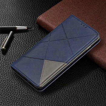 Геометрична кожа флип калъф за Samsung Galaxy Note 10 S9 S10 S20 Plus J4 J6 A71 A10S A20S A10E A30 A40 A50 покриване на ПУ портфейл