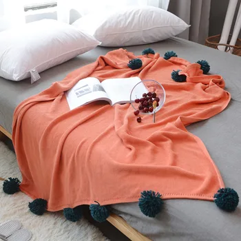 Годишният вязаный климатик одеяло на памучен тампон одеяло скандинавски разтегателен декоративно одеяло вязаное одеяло Siesta одеяло