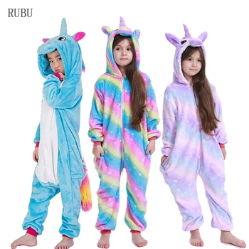 Детска Пижама Kigurumi Girls Unicorn Аниме Panda Onesie Kids Costume Boy Спално Облекло Winter Baby Licorne Pyjamas Kids