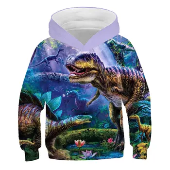Детски блузи динозавър блузи момичета, деца полиестер пуловер върховете момчета 2020 Есен Зима модни дрехи 4-14 години