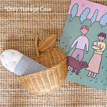 ЕКО-ратан кошница за съхранение на висящи дрехи цвете децата плетени ръчно тъкани сладък Ябълка форма на съхранение организатор на домашен интериор
