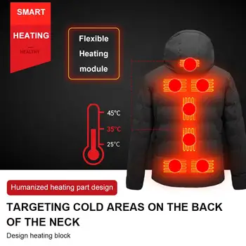Електрическо отопляем през зимата памучни палто външно гъвкаво топло за зимата на топло палто USB инфрачервен нагревателен жилетка унисекс мъжки яке 열선조끼