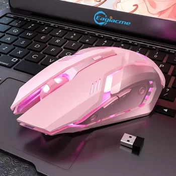 Ергономична безжична детска мишка 2.4ghz Adjustable DPI USB компютърна мишка Gamer Mice Silent Mause с подсветка за PC, лаптоп