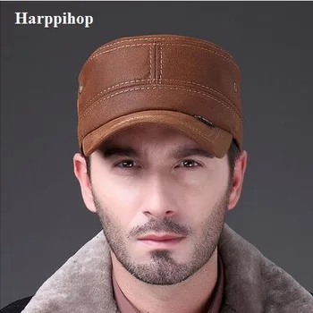 естествена кожа кожа естествена кожа cap мода спорт бягане шапка 2017 нов мъжки марка Армия нубук кожа cap шапка