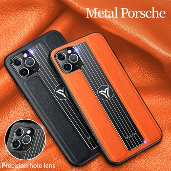 За IPhone 11 Pro Max Phone Case metal Fashion Vehicle magnetic Luxury Leather IPhone SE 2020 X XR XS 8 7 6 Plus седалките нови