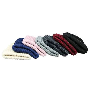 зимна топла вълнена шапка letter patch head cap европейската и американската смесени цветна вязаная капачка Outdoor