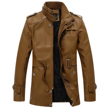Зимни мъжки якета тънка ежедневни връхни дрехи бомбер яке ветровка ПУ мотоциклетни кожени якета мъжки палто