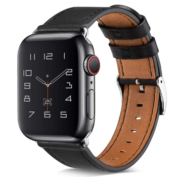 Каишка от естествена кожа за Apple Watch 3 4 5 Band 40 мм 44 мм 42 мм 38 мм контур каишка за iwatch coreas de aple watch cinturino