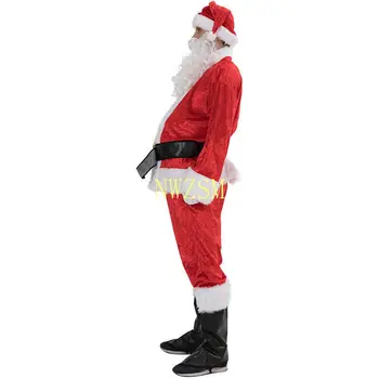 Коледа Дядо коледа костюм cosplay Дядо Коледа облекло на карнавалните костюми на Коледа мъже 5 бр./лот костюм за възрастни гореща