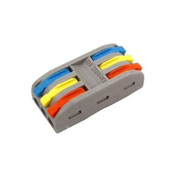 Конекторы нов цвят 222-412 413 мини бърз компактен тел конектор кабели гъвкав проводник PCT-222 Push-in Клеммная актуално