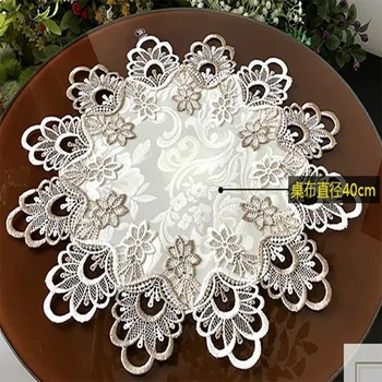 марка chenxiu домакински текстил овална и кръгла размер покривки на кутията на масата е изработена от полиестерен плат с бродерия дантела