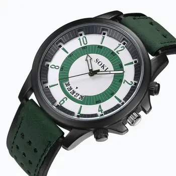 Марка SOKI мъжки часовник спортен часовник кварцов модни часовници на коланите на военните, часовник календар часовник 5 календар часовник устойчивост на удар