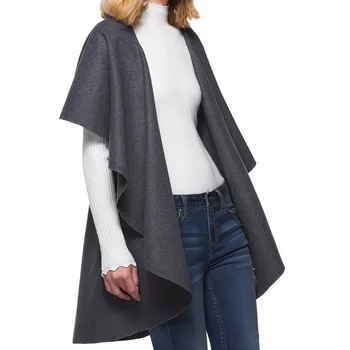 Модерен жена мода твърди яке ежедневни свободни меки Batwing ръкав отложным яка на палтото ветровка