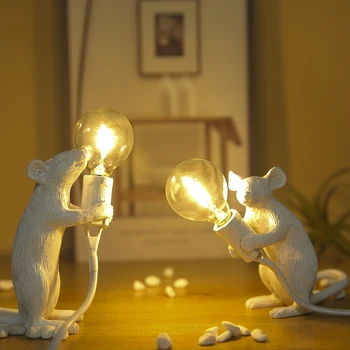 Модерни SELETTI смола мишката нощни светлини LED E12 мини-мишка настолни лампи детска стая Home Decor нощна лампа EU/AU/US / UK Plug