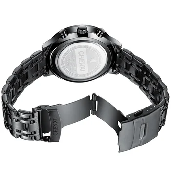 Мъжки часовници най-добрата марка на луксозни CHENXI черно от неръждаема стомана Chrono мъжки ръчен часовник-водоустойчив 3Bar бизнес и ежедневни часовници за мъже