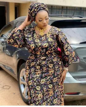 Най-новата африканска лейси плат 2020 високо качество пайети органза лейси кърпа за африканския нигерийски вечерна рокля PS258