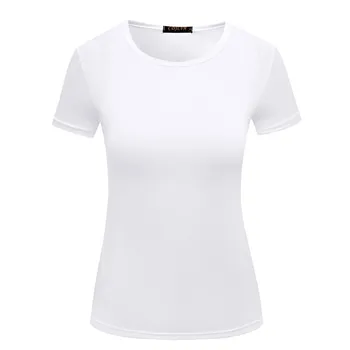 Направи си САМ Tshirt добро качество 5 цвята S-2XL обикновена тениска жени разтеглив основните тениски дамски ежедневни блузи с къс ръкав тениска