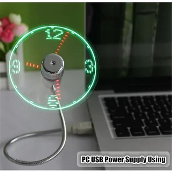 Направи си САМ USB Gadget Mini LED Light Flash Clock Фен Flexible Alloy Real-time Clock Display Cool Fan for PC&Laptop&Car&Mobile Power