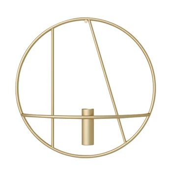 Направи си САМ украса занаяти украса 3D Златен кръг модерен свещник домашен интериор метален стенен свещник