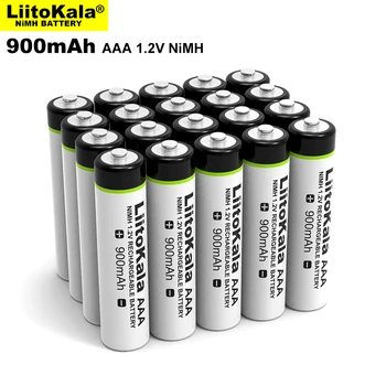 Нов оригинален LiitoKala AAA 1.2 v 900mAh NI-MH батерия 1.2 V акумулаторни батерии за фенерче, играчки,дистанционни управления