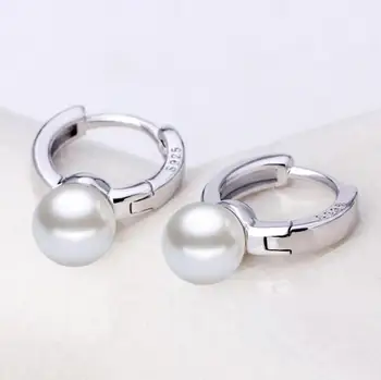 Нова марка на мода 925 сребро истински перли, луксозни обеци-халки за жени brincos aretes Creole S-E171