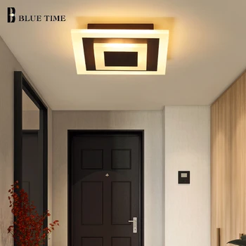 Нова модерна полилей осветителни тела 20x20cm квадратна полилей за дома хол спалня коридор лампа закрит led блясък