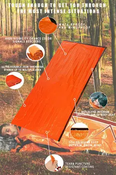 Открит PE алуминиево фолио авариен спален чувал спасителна палатка топлоизолация и влагоустойчив, отговарят на високи мат къмпинг ultralight