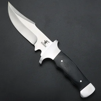 Открит нож Нож за самозащита фиксиран край ловен нож поле къмпинг преносим джобен прав нож
