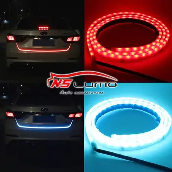 Оформление на автомобила поворотник Амбър поток на светодиодна лента багажника задна светлина ледено синьо LED DRL дневни ходова светлина червена стоп сигнал