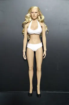 Подбрани червени/бели цветове 1/6 женска фигурка кукла Дрехи, бельо, бикини, бански комплект модел за 12