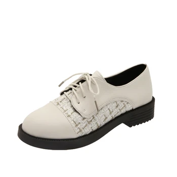 Реколта женски оксфордские плоски пролетни обувки за жени кожени обувки на плоска подметка летни броги ремък лоферы ежедневни маратонки обувки 2020