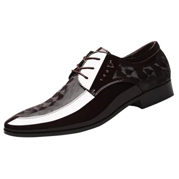 рокля Сватбени обувки, мъжки официални италиански лакирани кожени обувки за мъже прическа елегантни обувки мъжки класически zapatos hombre бона