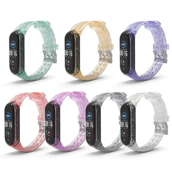 Силиконов розово замяна за xiaomi mi band 5 каишка гривна Гривна каишка за часовник Smartwatch гривни аксесоари ръчен колани