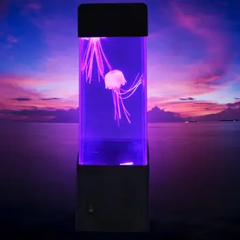 Творчески нощни led декоративна лампа настолна лампа движение на Медуза лампа за Аквариум атмосфера LED релаксиращ тенис на нощна светлина