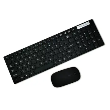 Универсален ултратънък безшумен 2.4 G безжичен комплект клавиатура и мишка за преносим компютър PC