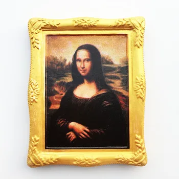 Франция Лувъра Усмивка на Мона Лиза магнити за хладилник спомен Туристически сувенир стикери за хладилник 3d смола Магнит за хладилник украса