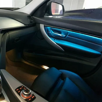Четири вътрешни врати панел led декоративни апликации светлини със сини и оранжеви цветове атмосфера светлини за BMW 3 series F30 12-18
