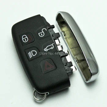 Чисто нов 5 бутон смарт ключ Shell Case за Jaguar XJL Landrover Sport LR3 Discovery Remote Key Shell с логото на замяна