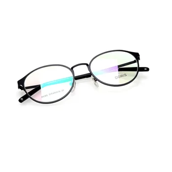 Широчина-138 чист титан дамски слънчеви очила ретро рамки кръгла мъжки дограма женски оптични очила за късогледство очила за четене прозрачни