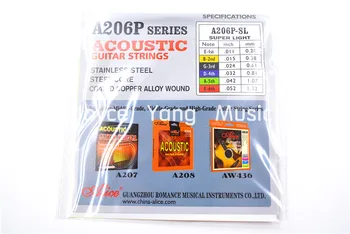 10 Pack Alice A206P/015 акустична китара струни 2nd B-2 Yellow Ball-End Single Stainless Steel String