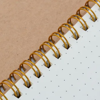 100 страници A5 пунктирана окото спирала Тетрадка дневник картон кафява корица красива хартия за дневник за планиране на дейности подпис