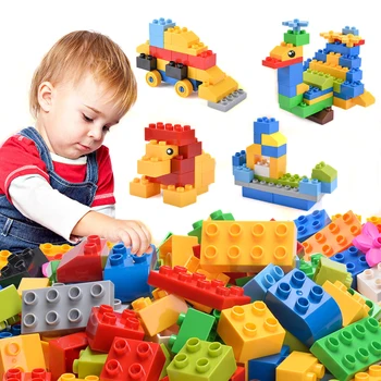 102pcs Building Blocks Set Сам Duploed Big Size Building Blocks Bricks Set City With Creative Educational Toys for Children Gift