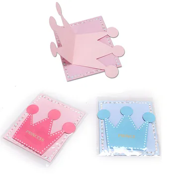 10шт Короната дизайн Принцеса принц хартиена картичка покани Поздравителна картичка Baby Shower децата Рожден Ден доставка на Сватбен декор