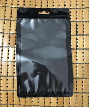 12x20cm Clear/Black Plastic Zipper Retail Опаковка Bag Cell Phone For Iphone 11 Pro XS Max XR X Phone Case Funda на Корпуса