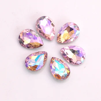 13x18mm 20pcs AB Colors Сълза Droplet Pointback кристали и стъклени кристали крушовидни причудливи камъни за бижута H0092