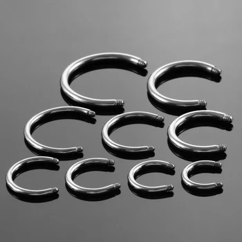 14 ГРАМА/16G Титан G23 Curcular Barbell Horseshoe Ring Bar подмяна на пиърсинг Nariz Body Jewelry аксесоари - Post Only No Топка